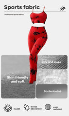 Tie Dye Yoga Women's Tracksuit Fitness Yoga Sets Sportswear Workout Bra+High Waist Leggings Gym Clothing Seamless Sports Suits