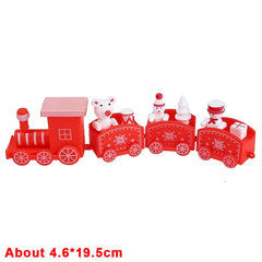 Wooden Train Christmas Ornaments Santa Cake Decoration Merry Christmas Navidad New Year Party Table Decoration Kids Gifts Toys