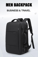 BANGE Aesthetic Men Business Backpack School Expandable USB Bag, Large Capacity 17.3 Laptop Waterproof Fashion Travel Backpack