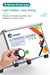 Granbosonic Ultrasonic Cleaner 800ML 1L 40KHz 35W 60W Easy Operation Jewelry Glasses Makeup Washer Bath New Design