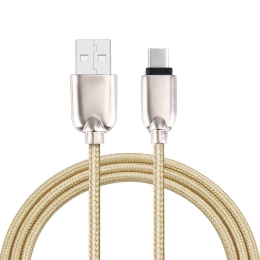 1M Woven Style Metal Head 108 Copper Cores USB-C / Type-C to USB Data Sync Charging Cable