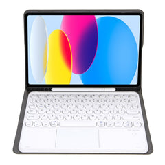 For iPad 11 2025 / 10th Gen 10.9 2022 YA10B-A Lambskin Texture Bluetooth Touch Keyboard Leather Tablet Case with Pen Slot, YA10B-A