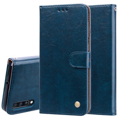 Business Style Oil Wax Texture Horizontal Flip Leather Case for Galaxy A70, with Holder & Card Slots & Wallet