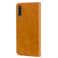 Business Style Oil Wax Texture Horizontal Flip Leather Case for Galaxy A70, with Holder & Card Slots & Wallet