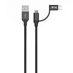 IVON CA52 2.4A USB to Type-C + Micro USB 2 in 1 Charging Sync Data Cable, Length: 1m, Type-C + Micro USB