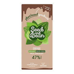 Organic Dairy Free 47% milk chocolate bar with coffee