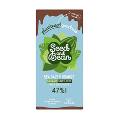 Organic Dairy Free 47% milk chocolate bar with sea salt and orange