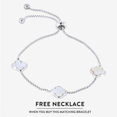 Mother Of Pearl 4 Leaf Clover Necklace