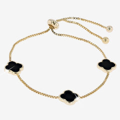 Mother Of Pearl Friendship Bracelet, 4 Leaf Clover