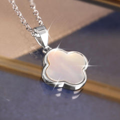 Mother Of Pearl 4 Leaf Clover Necklace