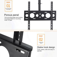32-65 inch Universal Height & Angle Adjustable Single Screen TV Wall-mounted Ceiling Dual-use Bracket, Retractable Range: 0.5-2m