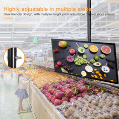 32-65 inch Universal Height & Angle Adjustable Single Screen TV Wall-mounted Ceiling Dual-use Bracket, Retractable Range: 0.5-2m