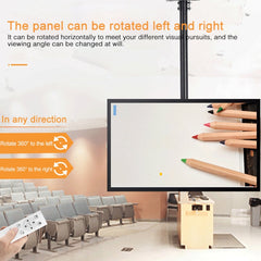 32-65 inch Universal Height & Angle Adjustable Single Screen TV Wall-mounted Ceiling Dual-use Bracket, Retractable Range: 0.5-2m