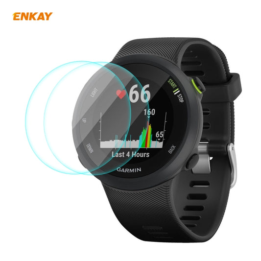 2 PCS ENKAY Hat-Prince 0.2mm 9H 2.15D Curved Edge Tempered Glass Screen Protector Watch Film, For Garmin Forerunner 45 / 45S, For Garmin Forerunner 735 / 735XT, For Garmin Instinct Tactical, For Garmin Approach S62, For Garmin Swim 2