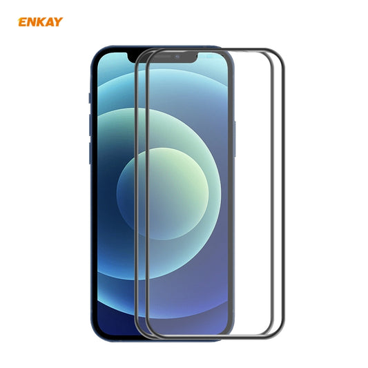 2 PCS ENKAY Hat-Prince Anti-drop Full Glue Tempered Glass Full Screen Film Anti-fall Protector, For iPhone 12 mini (2 PCS), For iPhone 12 / 12 Pro(2 PCS), For iPhone 12 Pro Max(2 PCS)