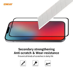 For iPhone 12 Hat-Prince ENKAY ENK-PC0682 Liquid Silicone Straight Edge Shockproof Case + 0.26mm 9H 2.5D Full Glue Tempered Glass Film, For iPhone 12