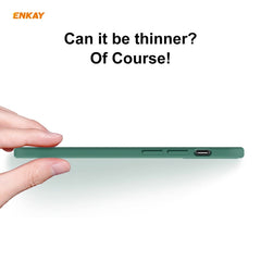 For iPhone 12 Hat-Prince ENKAY ENK-PC0682 Liquid Silicone Straight Edge Shockproof Case + 0.26mm 9H 2.5D Full Glue Tempered Glass Film, For iPhone 12