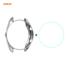 For Samsung Galaxy Watch 3 45mm 2 in 1 ENKAY Hat-Prince Electroplate Soft TPU Case + 0.2mm 9H 2.15D Curved Edge Tempered Glass Film