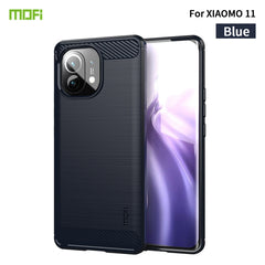 MOFI Gentleness Series Brushed Texture Carbon Fiber Soft TPU Case, For Xiaomi Mi 10S, For?Xiaomi Mi 11, For Xiaomi Mi 11