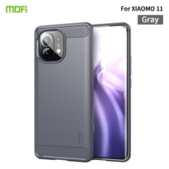 MOFI Gentleness Series Brushed Texture Carbon Fiber Soft TPU Case, For Xiaomi Mi 10S, For?Xiaomi Mi 11, For Xiaomi Mi 11