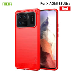 MOFI Gentleness Series Brushed Texture Carbon Fiber Soft TPU Case, For Huawei P50 Pro, For Xiaomi Mi 11 Ultra, For OnePlus 8