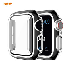 ENKAY Hat-Prince Full Coverage Electroplated PC Case + Tempered Glass Protector for Apple Watch Series 6 / 5 / 4 / SE 44mm