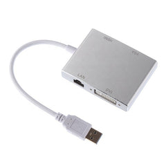 WS-03 4 in 1 USB 3.0 to VGA + HDMI + DVI + RJ45 Network Card Ethernet Converter