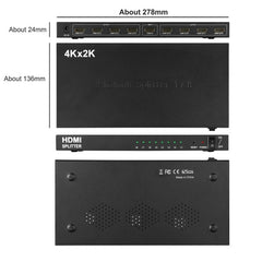1 x 8 4K x 2K 3840*2160/30HZ HDMI Splitter, 1 x 8 4K x 2K