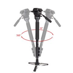 YUNTENG VCT-288 Tripod Mount Monopod with Fluid Drag Head, VCT-288