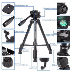 YUNTENG VCT-668 Aluminum Alloy Tripod Mount for 3 dimensional Damping Head, VCT-668