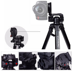 YUNTENG VCT-880 Aluminum Alloy Tripod Mount with Three-Dimensional Tripod Head, VCT-880