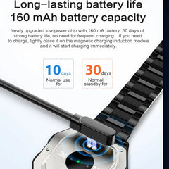 KW18 IP67 0.96 inch Steel Watchband Color Screen Smart Watch