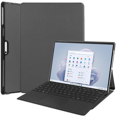 For Microsoft Surface Pro 9 JUNSUNMAY Custer Solid Color 3-Fold Stand Leather Tablet Case