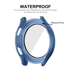 For Samsung Galaxy Watch4/5 44mm ENKAY Hat-Prince Waterproof Full Coverage PC Frame + 9H Tempered Glass Case