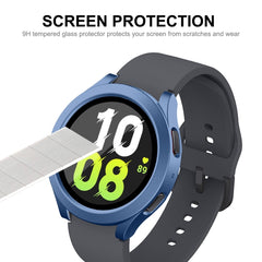 For Samsung Galaxy Watch4/5 44mm ENKAY Hat-Prince Waterproof Full Coverage PC Frame + 9H Tempered Glass Case