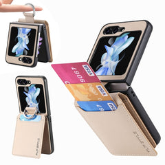 JUNSUNMAY Litchi Leather Skin PC Folding Phone Case, For Samsung Galaxy Z Flip6 / Flip7 FE, For Samsung Galaxy Z Flip5