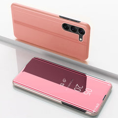 Plated Mirror Horizontal Flip Leather Phone Case with Holder
