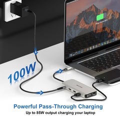 WAVLINK WL-UMD301 12 in 1 Multi-port Adapter 2*HDMI+1*VGA Triple Display USB-C Hub Dock