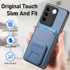 Carbon Fiber Card Bag Fold Stand Phone Case