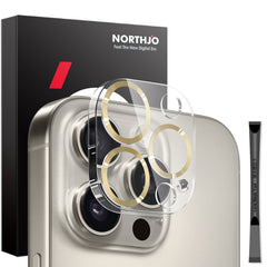 NORTHJO Camera Lens Protector CD Veins 3D Tempered Glass Film, For iPhone 16 Pro / 16 Pro Max, For iPhone 16 / 16 Plus