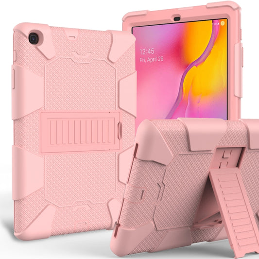 Sockproof Two-Color Silicone Protection Shell For Galaxy Tab A 10.1 (2019) / T510 ,With Holder, For Galaxy Tab A 10.1 (2019)