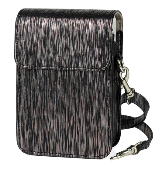 Richwell Brushed Camera Case PU Leather Case for Fujifilm Instax Mini Liplay Instant Camera, Black, White, Gold