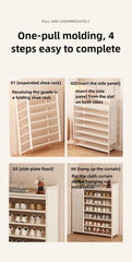 Free installation shoe rack indoor simple folding household multi-layer dustproof rental room shoe storage artifact