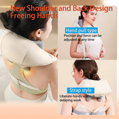 20W Beige Neck And Shoulder Massager Wireless Shoulder And Back Kneading Massage Shawl Trapezius Neck Cervical Masajeador