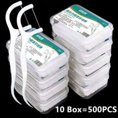 1/2/5/10 Box Portable Disposable Dental Floss Plastic Toothpick High-tension Dental Floss Stick Dental Floss Box Oral Care