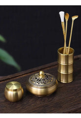 Incense Burner Set Brass Incense Fragrance Making Kit Incense Sealing Mold Incense Holder for Yoga Meditation Home Fragrance