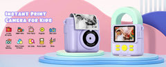 Kids Digital Camera 2.4" 1080P HD Video Camera Portable Instant Print Camera with 32GB Card, Birthday Gift for Boys Girls 3-12