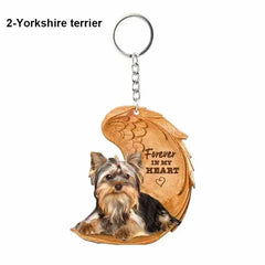 1 Piece 23 Style Dog Forever In My Heart Angel Pendant Bag Key Chains Car Keychain Keyring Pet Jewelry Gift For Women Girls