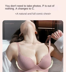 2024 New Push Up Bra for Small Chest Ultra Thick 6CM Padded No Steel Ring Comfortable & Sexy Lift Lingerie for Flat Chest Women