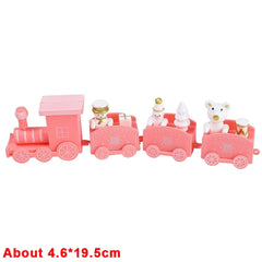 Wooden Train Christmas Ornaments Santa Cake Decoration Merry Christmas Navidad New Year Party Table Decoration Kids Gifts Toys